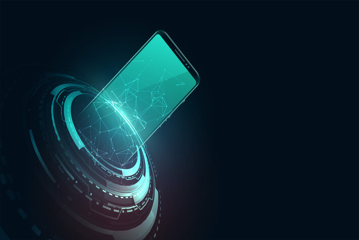 digital futuristic mobile technology concept design background