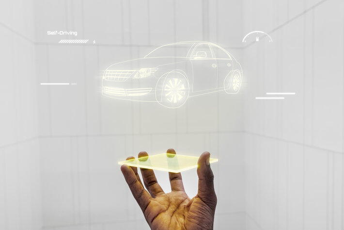 Smart car interface projection hologram